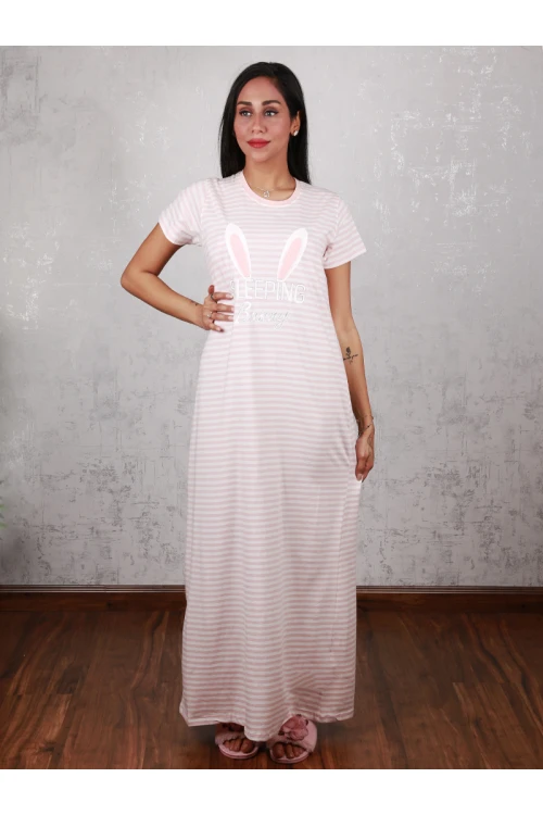 قميص مخطط بأكمام قصيرة و ياقة ضيقة