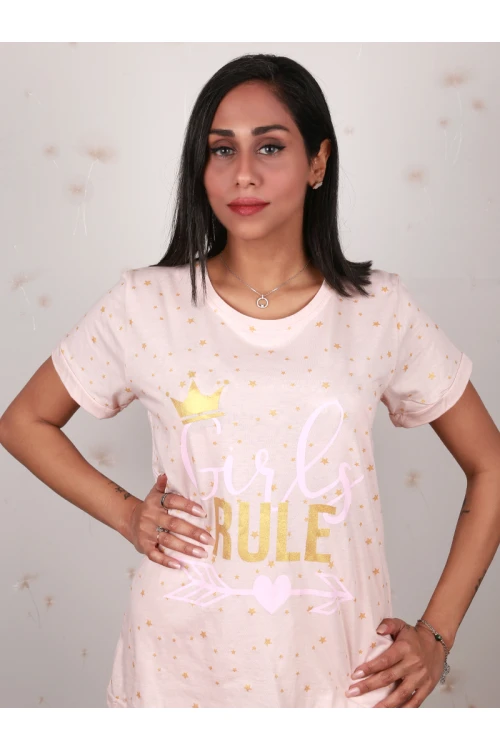 بيجاما بنطلون بأطراف مطاطية مع تيشيرت