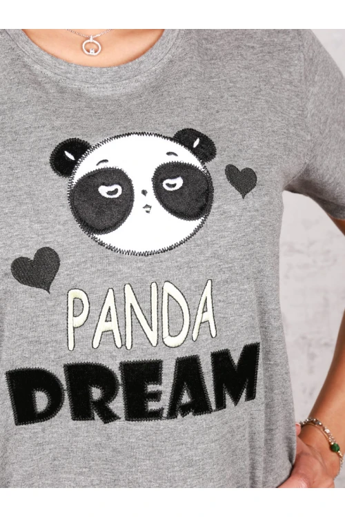 بيجاما بنطلون و تيشيرت مزين بطباعة باندا