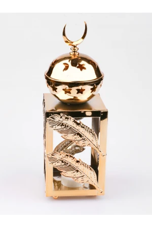 فانوس مربع مزين بورق شجر