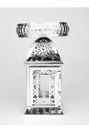 فانوس زجاج مع حامل علوي