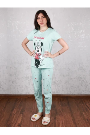 بيجاما بنطلون بأطراف مطاطية مع تيشيرت ميكي ماوس