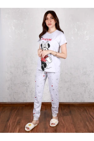 بيجاما بنطلون بأطراف مطاطية مع تيشيرت ميكي ماوس