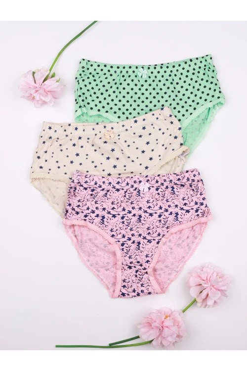 طقم سروايل داخلية مزخرفه - 3 قطع