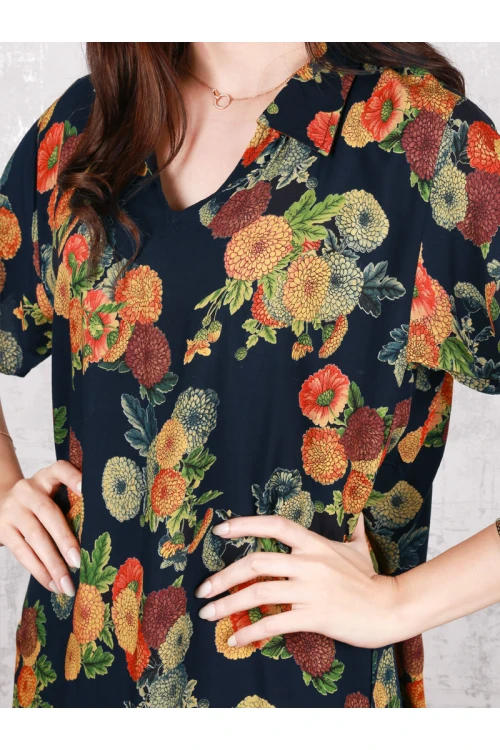 جلابية بطبعات و أكمام قصيرة