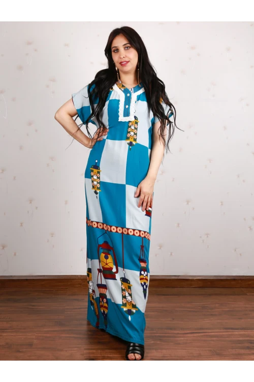 جلابية بأكمام قصيرة و طبعات