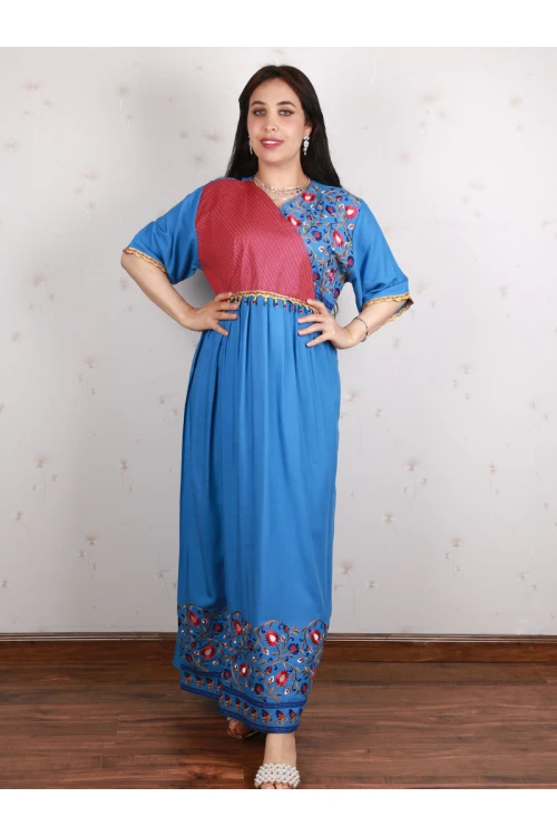 جلابية طويلة بأكمام قصيرة و طبعات