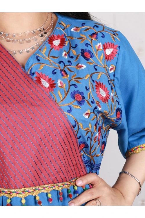 جلابية طويلة بأكمام قصيرة و طبعات