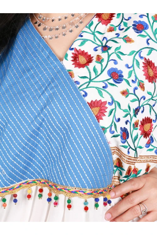 جلابية طويلة بأكمام قصيرة و طبعات