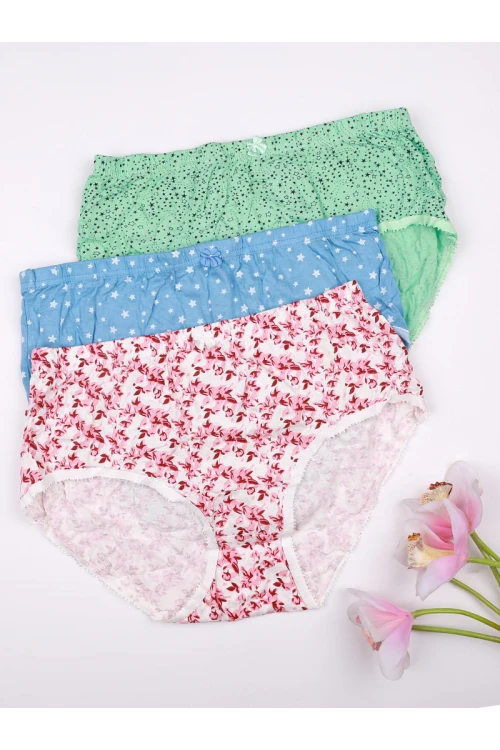 طقم سراويل مزين بطبعات - 3 قطع