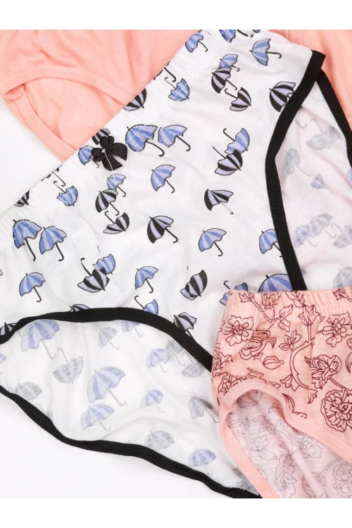 طقم سراويل داخلية بطبعات - 3قطع