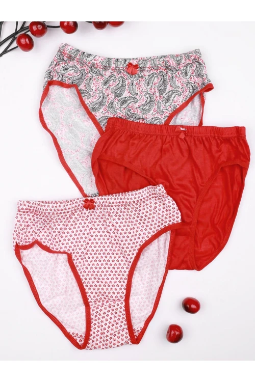 طقم سراويل داخلية بخصر مطاطي - 3 قطع