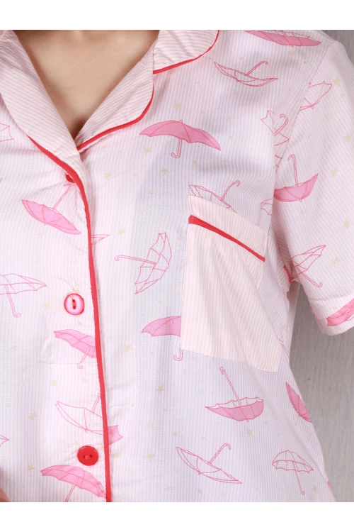 قميص بأزرار إغلاق و أكمام قصيرة