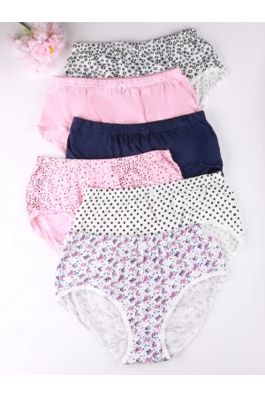 طقم سراويل مزين بطبعات - 6 قطع