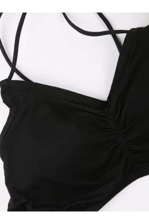 صدرية سبورت سادة بحمالات نحيفة