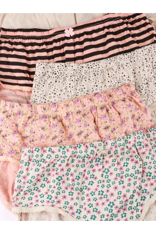 طقم سراويل داخلية بخصر مطاطي -6 قطع