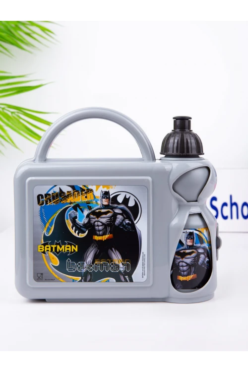 طقم صندوق غداء مع قارورة ماء بطبعات بات مات