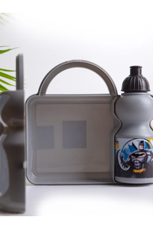 طقم صندوق غداء مع قارورة ماء بطبعات بات مات