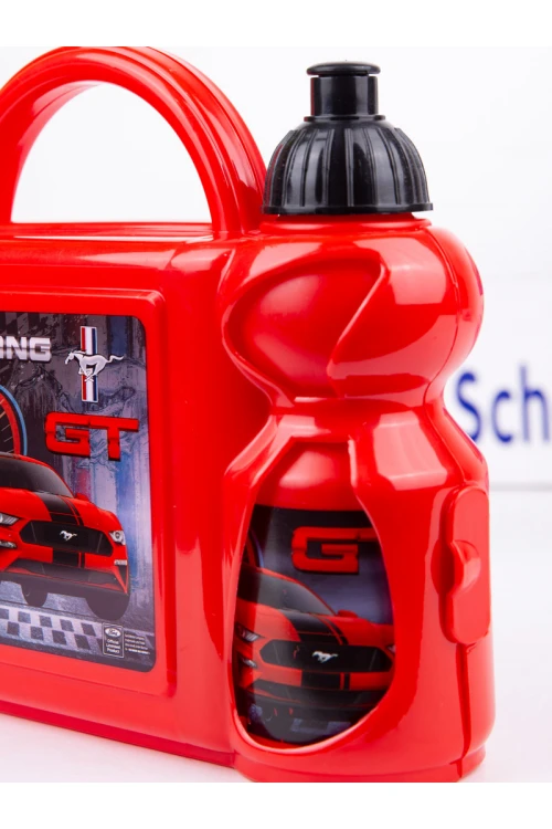 طقم لانش بوكس بمقبض علوي مع قارورة ماء