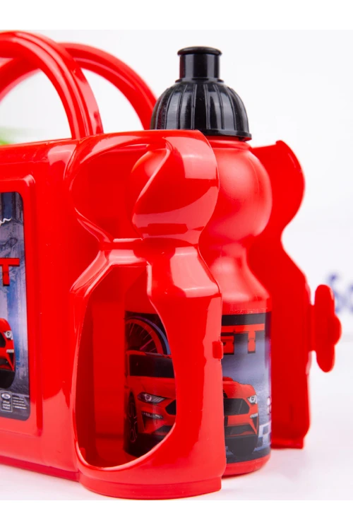 طقم لانش بوكس بمقبض علوي مع قارورة ماء