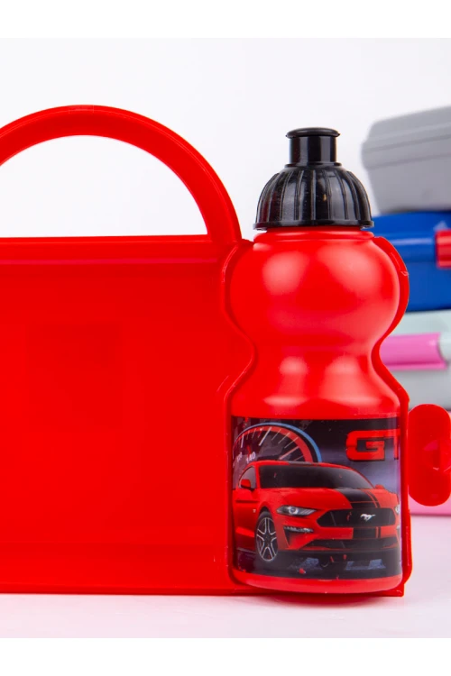 طقم لانش بوكس بمقبض علوي مع قارورة ماء