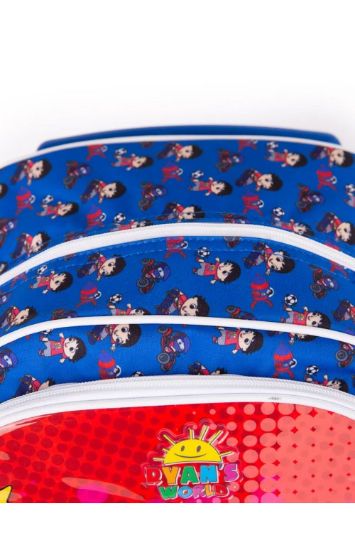 شنطة ظهر مدرسية مع عجلات وسحاب إغلاق - 5 قطع