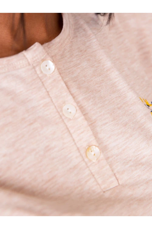 بيجاما بنطلون بطبعات مع تيشيرت بأزرار