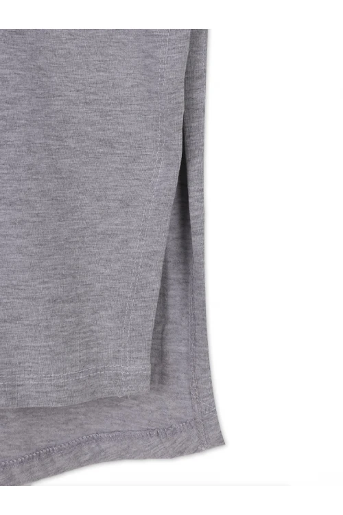 قميص نسائي قصير بفتحات جانبية مع قبعة