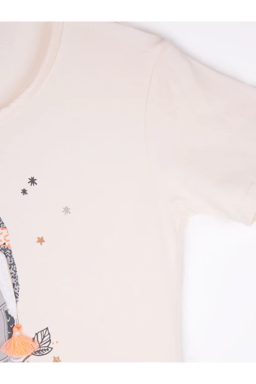 قميص نسائي قصير مزين بطباعة