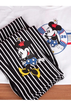بيجاما بنطلون مقلم مع تيشيرت بطبعات ميكي ماوس