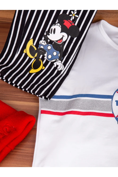 بيجاما بنطلون مقلم مع تيشيرت بطبعات ميكي ماوس