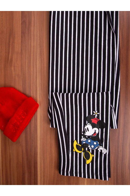 بيجاما بنطلون مقلم مع تيشيرت بطبعات ميكي ماوس