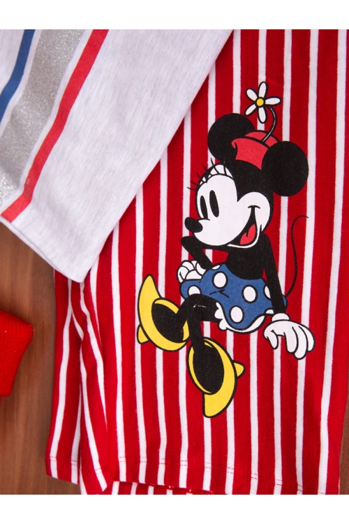 بيجاما بنطلون مقلم مع تيشيرت بطبعات ميكي ماوس