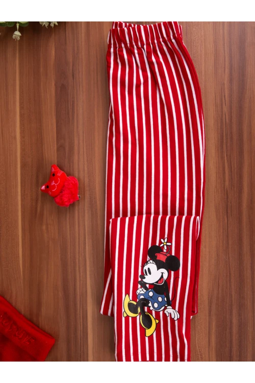 بيجاما بنطلون مقلم مع تيشيرت بطبعات ميكي ماوس