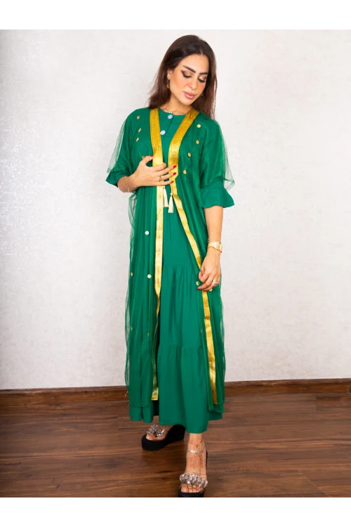 مشلح تل مزين بأكمام قصيرة