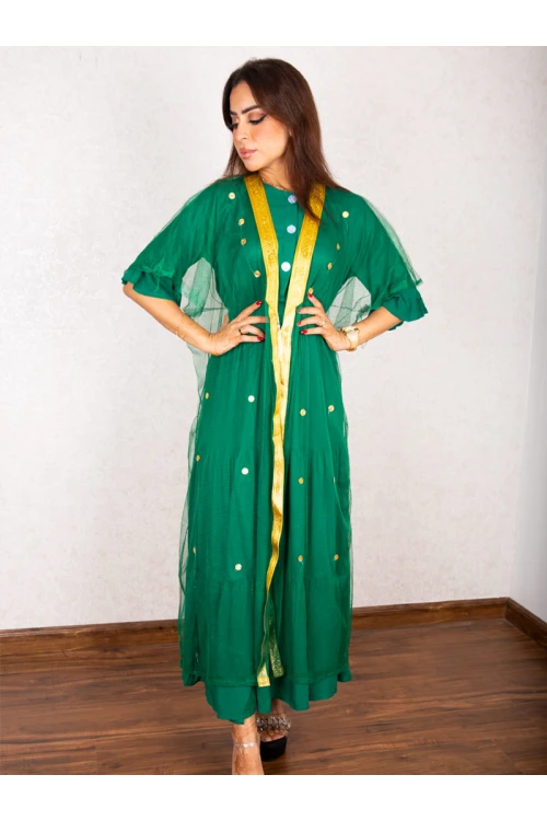 مشلح تل مزين بأكمام قصيرة