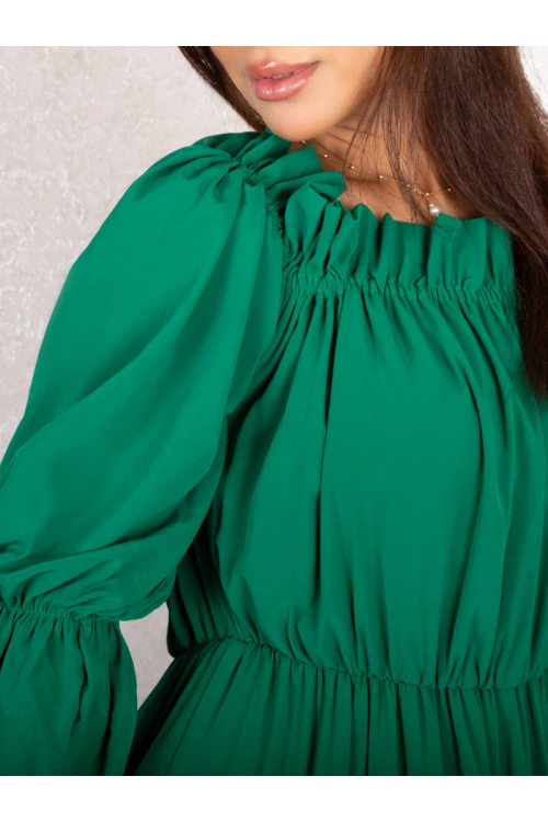 فستان طويل بطبقات و خصر مطاطي