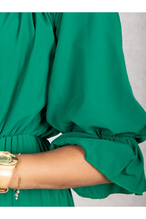 فستان طويل بطبقات و خصر مطاطي