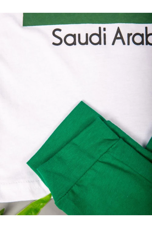 طقم ولادي بنطلون مع تيشيرت لليوم الوطني