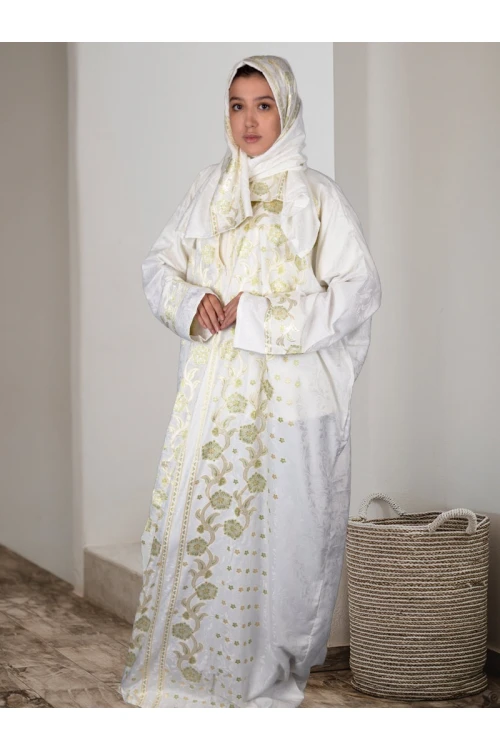 شرشف صلاة مع طرحة بسحاب إغلاق مزين بالزهور