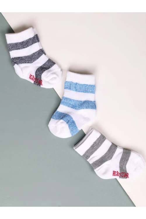 طقم جوارب مخطط من 3 أزواج