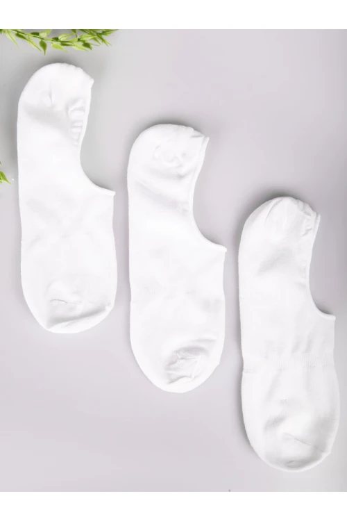 جوارب سادة بطول الكاحل وحواف مطاطية - طقم من 3 أزواج