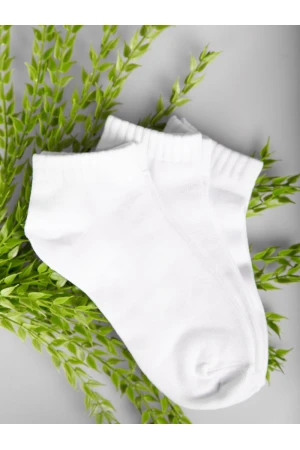جوارب أبيض سادة طقم من 3 أزواج