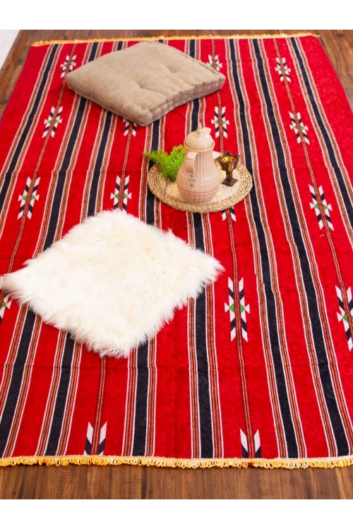 سجاد رحلات مخطط مزين بطبعات