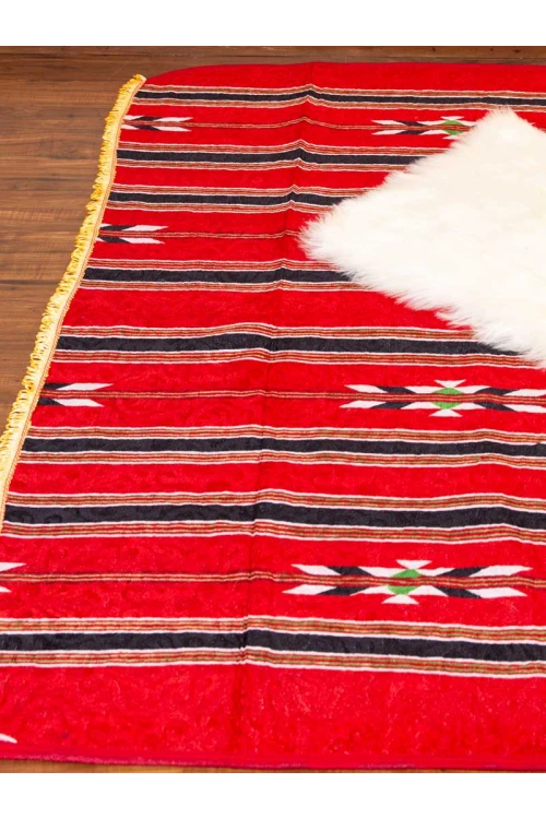 سجاد رحلات مخطط مزين بطبعات