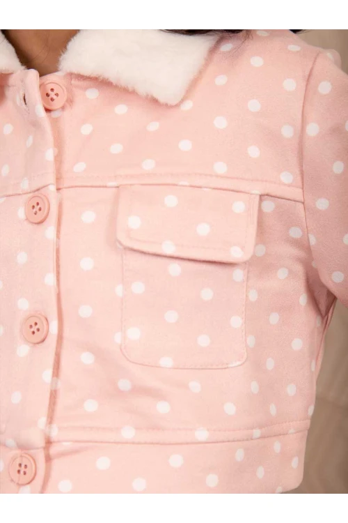 فستان شتوي مخمل بطبعات منقطة