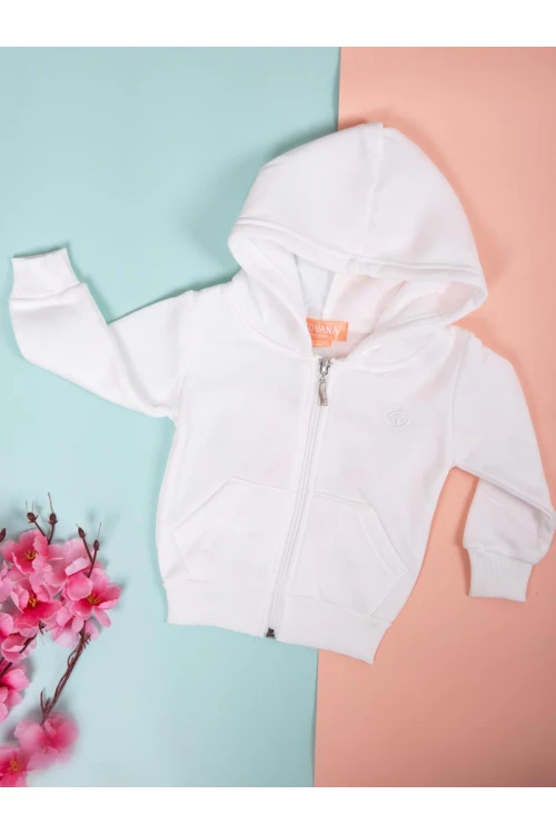 جاكيت سادة بسحاب إغلاق مع قبعة