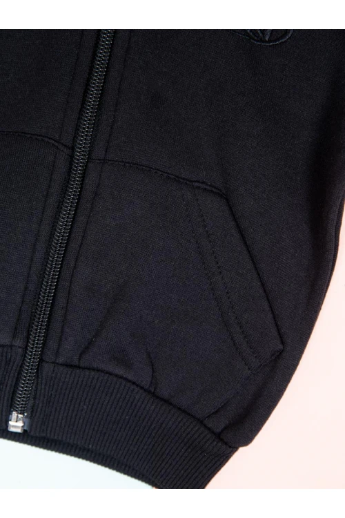 جاكيت سادة بسحاب إغلاق مع قبعة