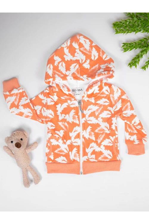 جاكيت شتوي بقبعة مزين بطبعات شجر