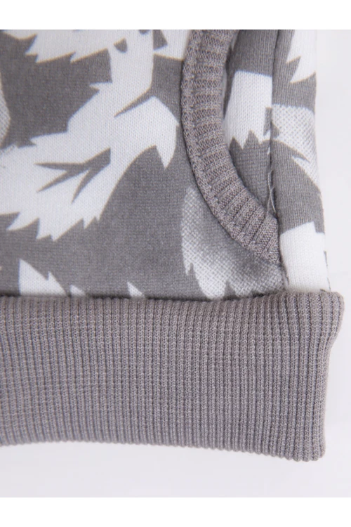 جاكيت شتوي بقبعة مزين بطبعات شجر